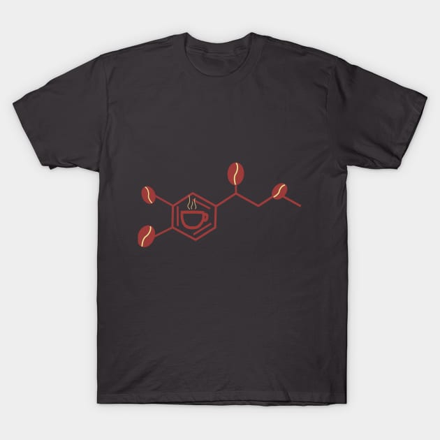 adrenaline molecule and coffee grains T-Shirt by nv-arty